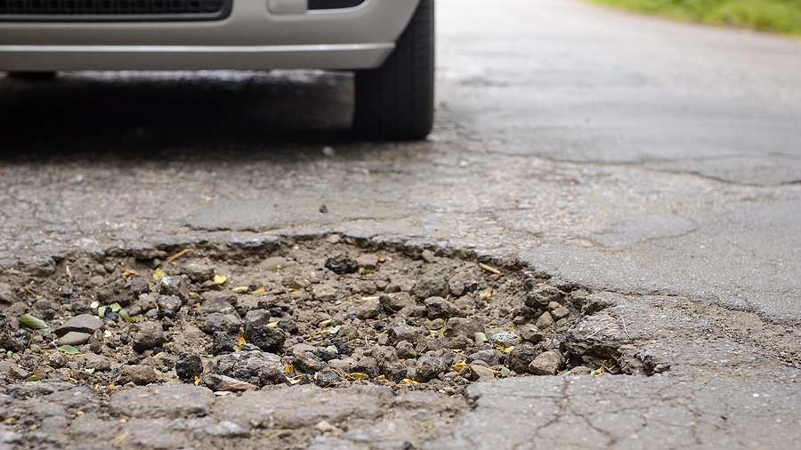 Commercial Parking Lot Repair - Before